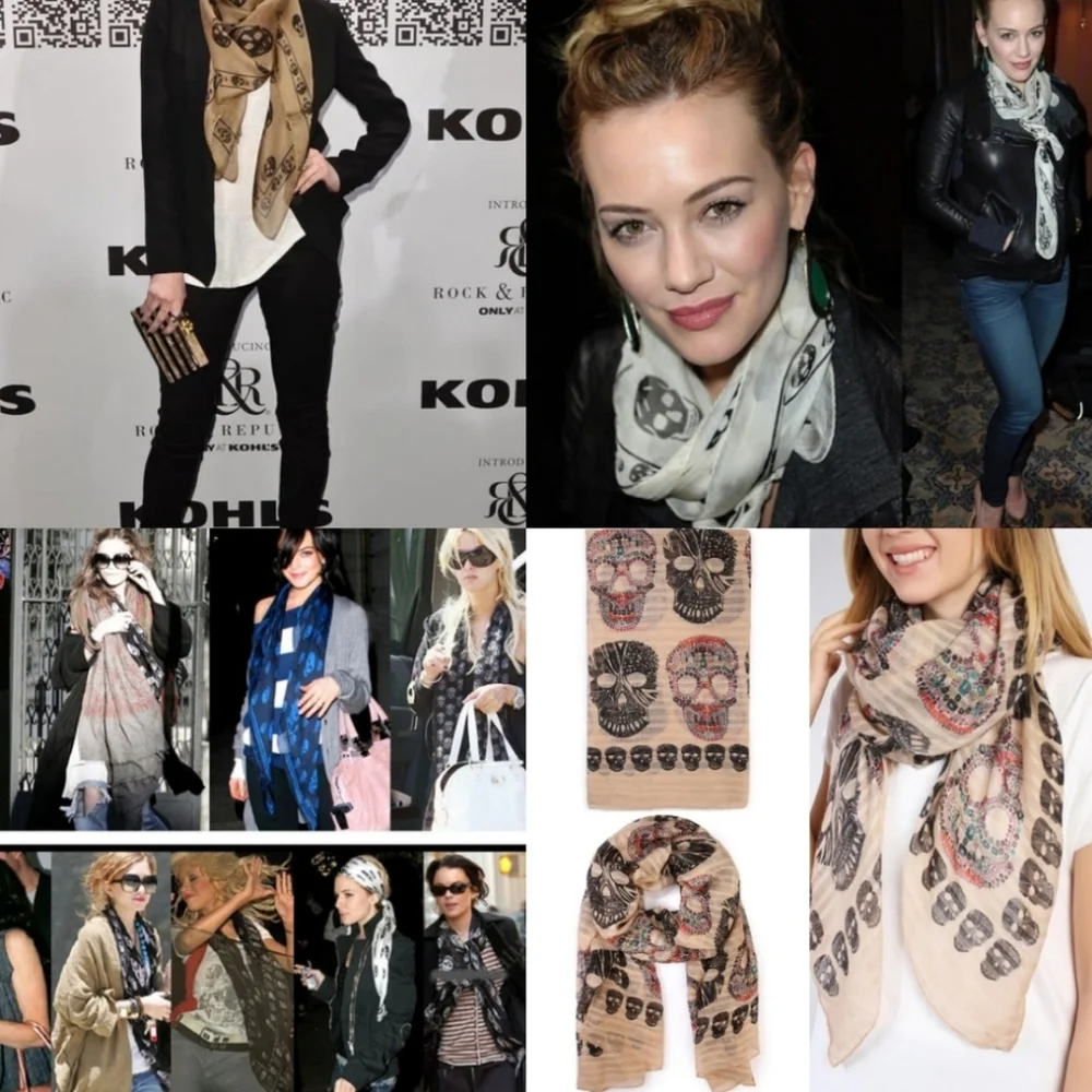 ๐ค Bohemian Sugar Skull Scarf ๐ค - Picture 2 of 8